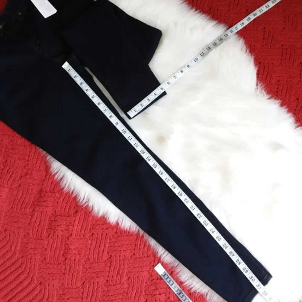 Style & Co Skinny Leg Mid Rise Tummy Control Blue 4 Long - Picture 5 of 9